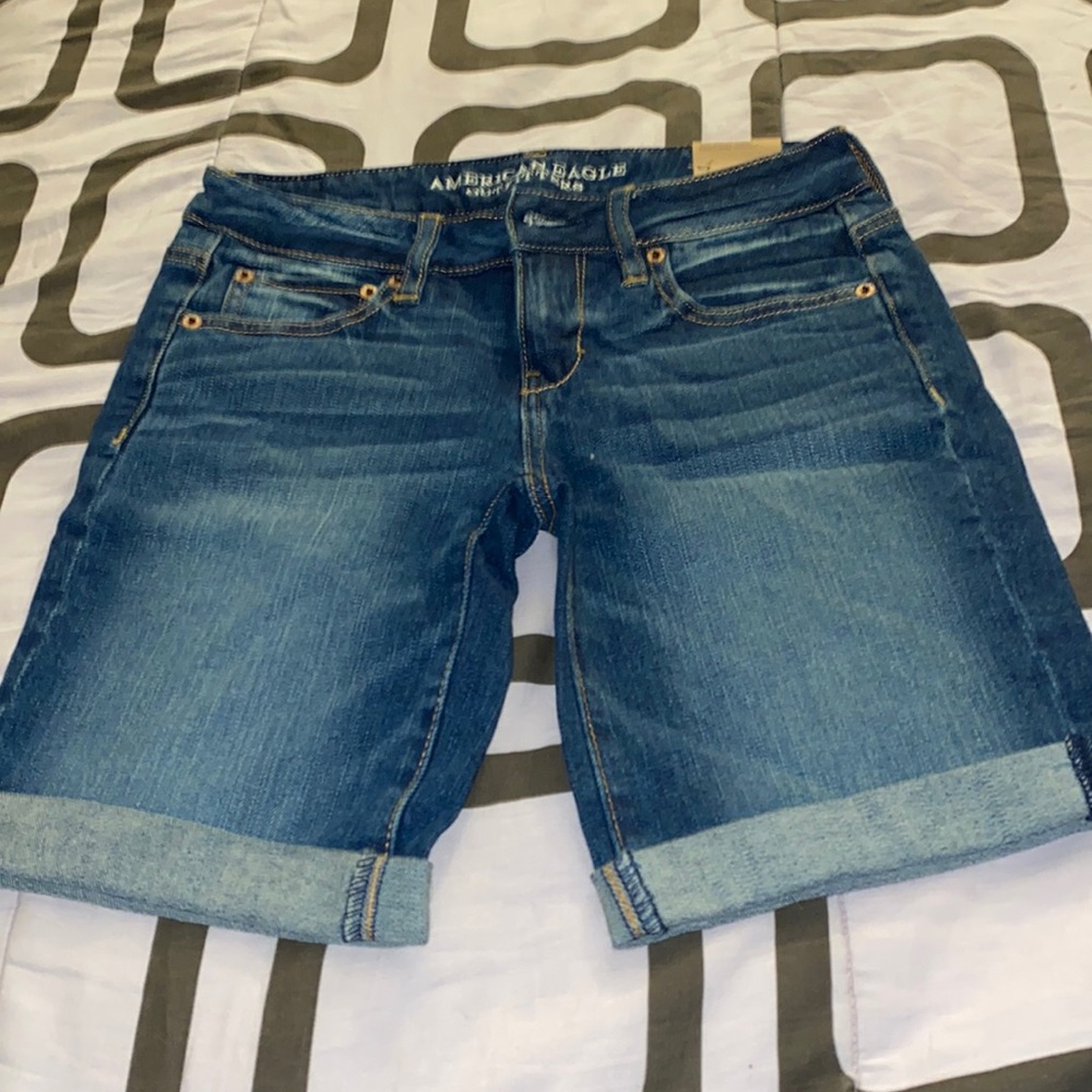 American Eagle Outfitters Dark Blue Denim Shorts